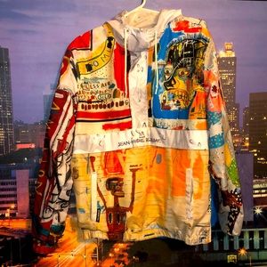 New Members Only + Jean Michel Basquiat Painting 🖼 Windbreaker Very Rare 💎
